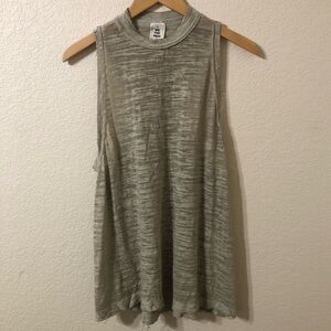 We The Free Sheer Green High Neck Line Sleeveless Tank - Size Medium